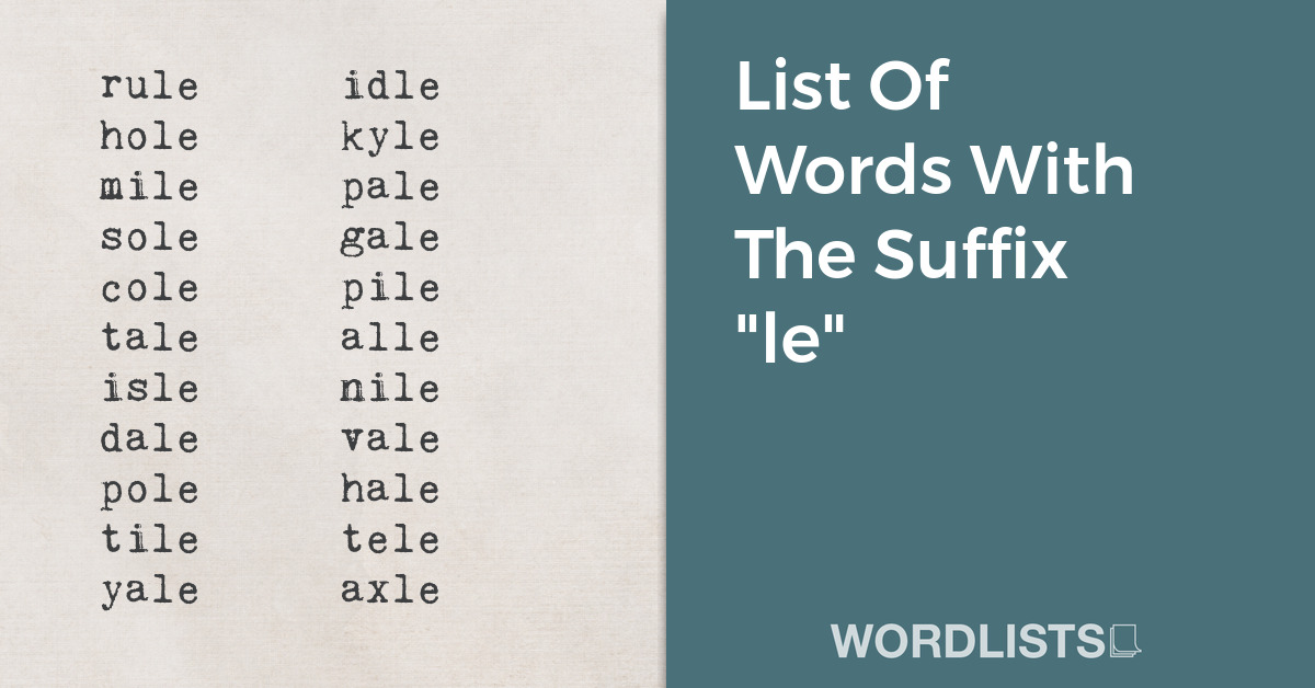 List Of Words With The Suffix "le" thumbnail