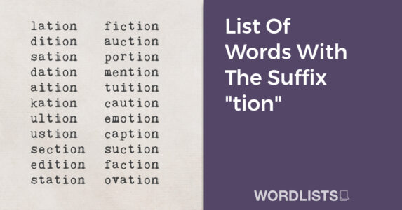List Of Words With The Suffix "tion" thumbnail