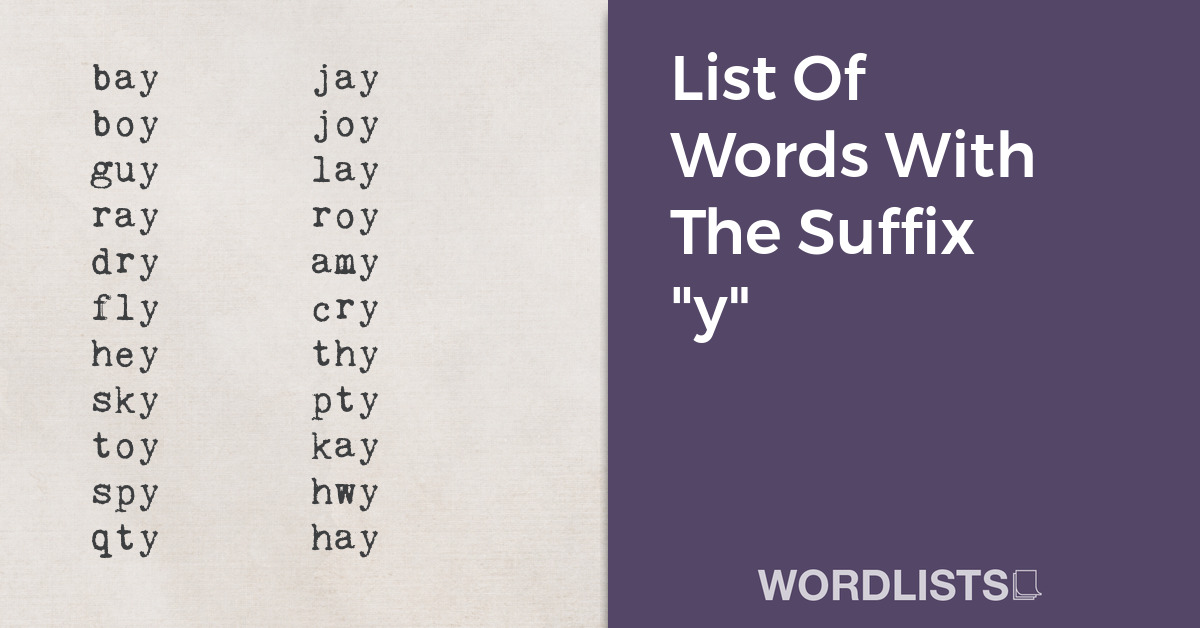 List Of Words With The Suffix "y" thumbnail